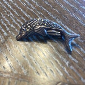 Sterling Silver and Marcasite Fish Brooch